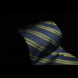Express - Blue & Green Stripe 100% Silk Neck Tie 3.5"W x 60"L